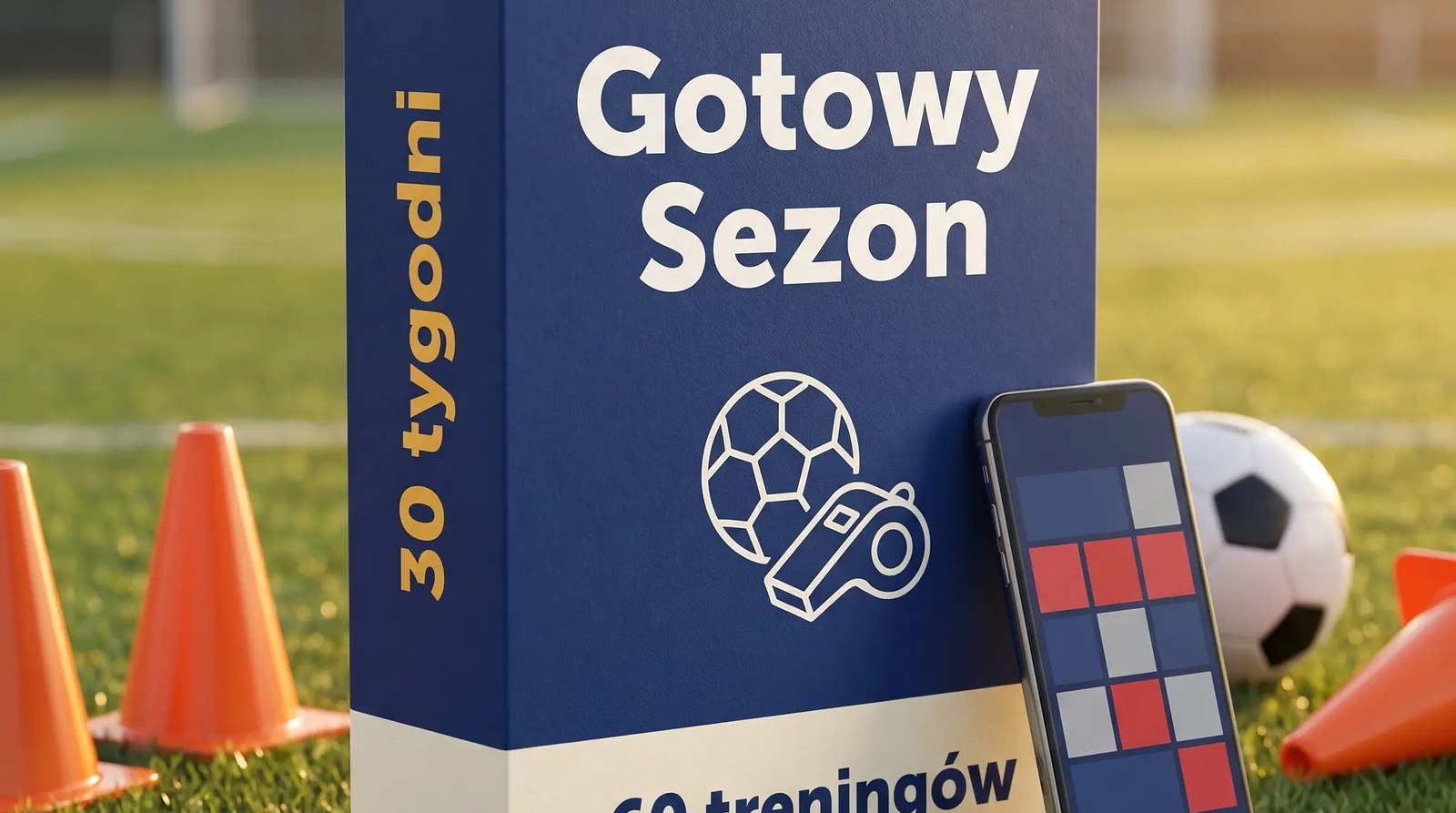 Planer sezonu na stole przy boisku